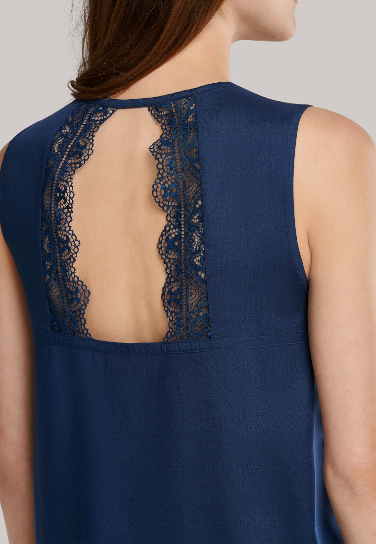 Strappy top lace viscose petrol blue - Mix & Relax