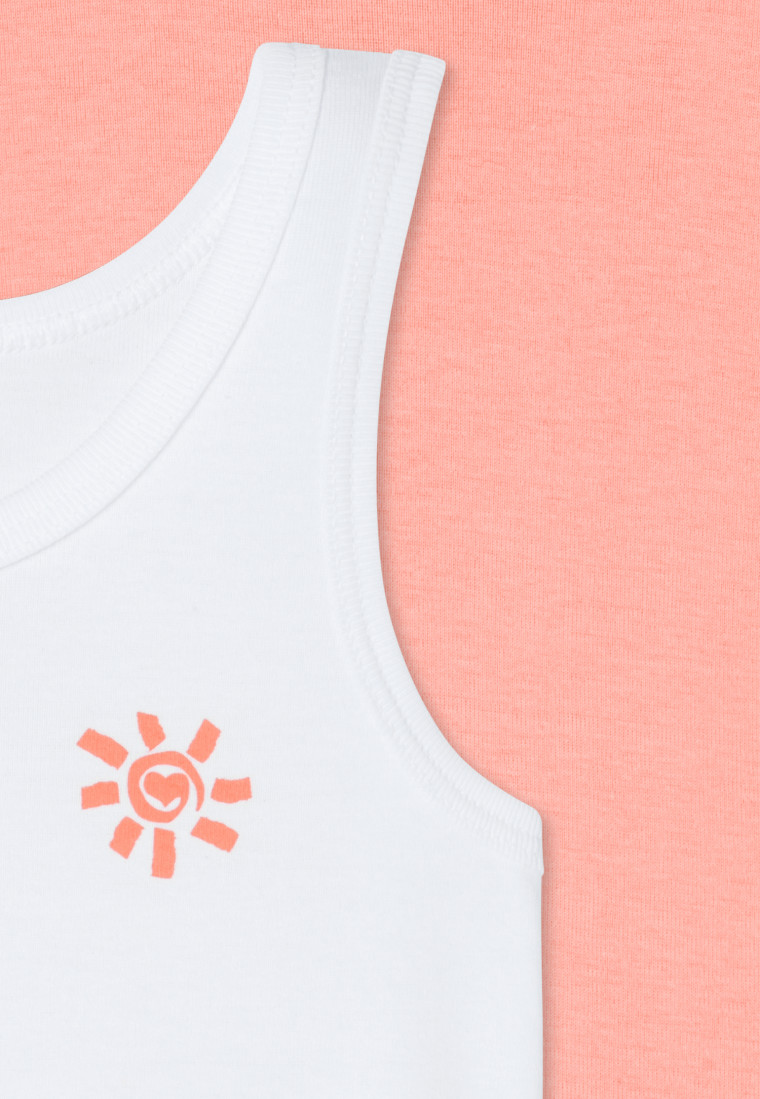 Maillots de corps soleil lot de 2 abricot/ blanc - Fine Rib