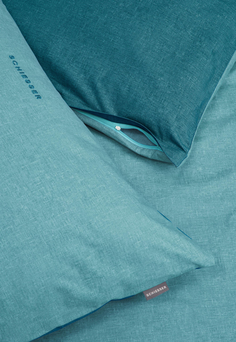 Biancheria da letto reversibile 2 pezzi Renforcé blu - SCHIESSER Home