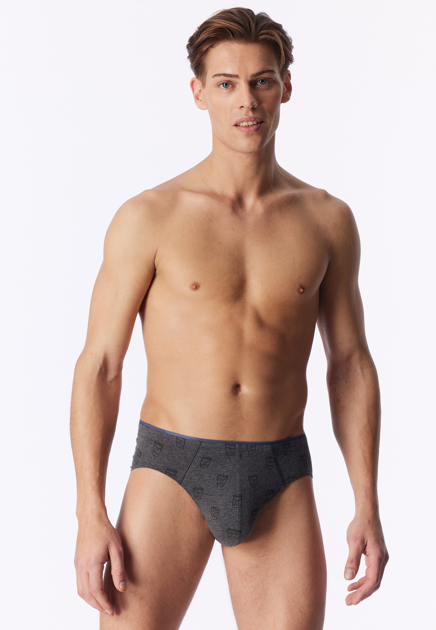Supermini slip met patroon, donkergrijs met patroon - 95/5 4