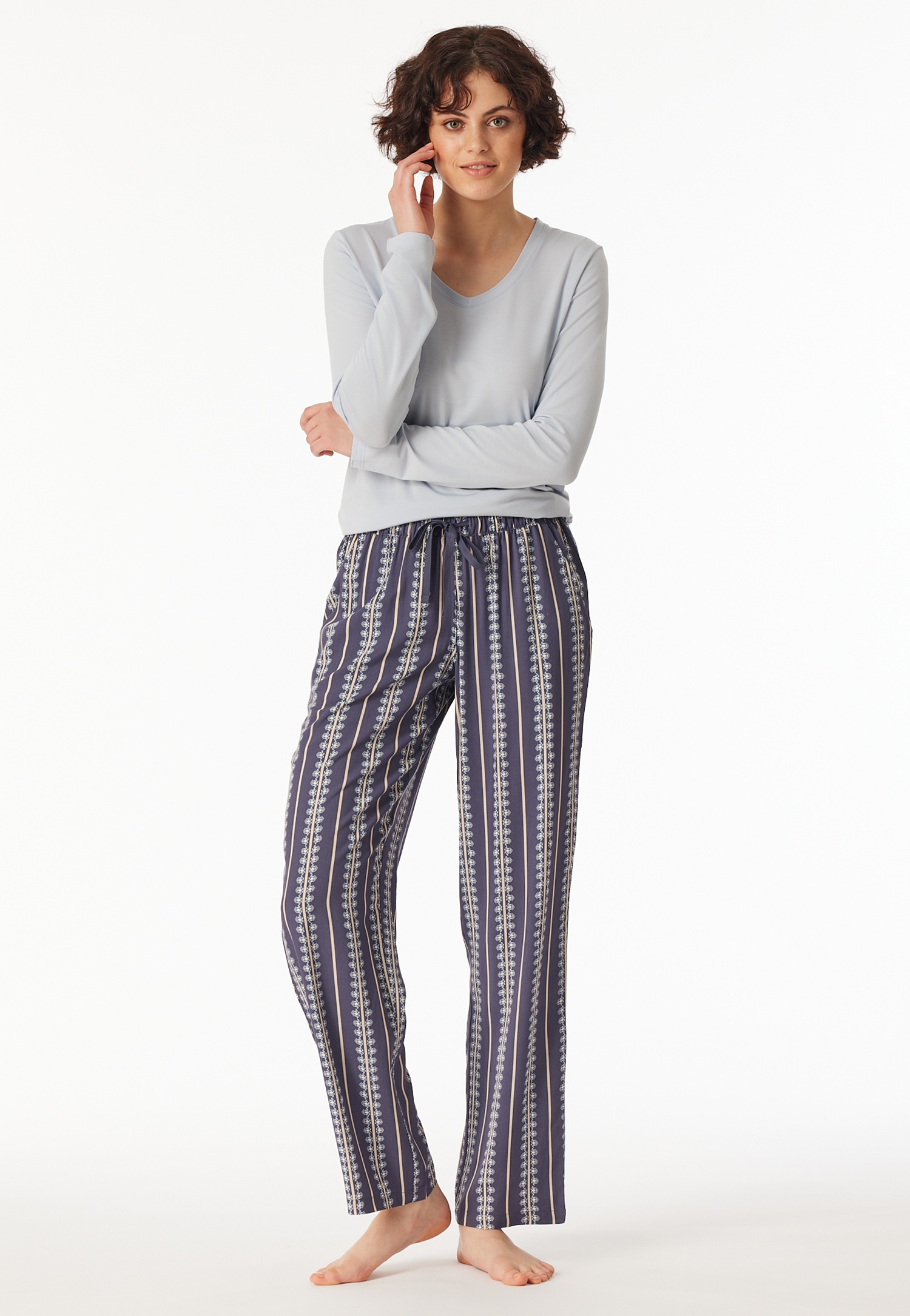 Geweven broek lang strepen meerkleurig - Mix+ Relax 44