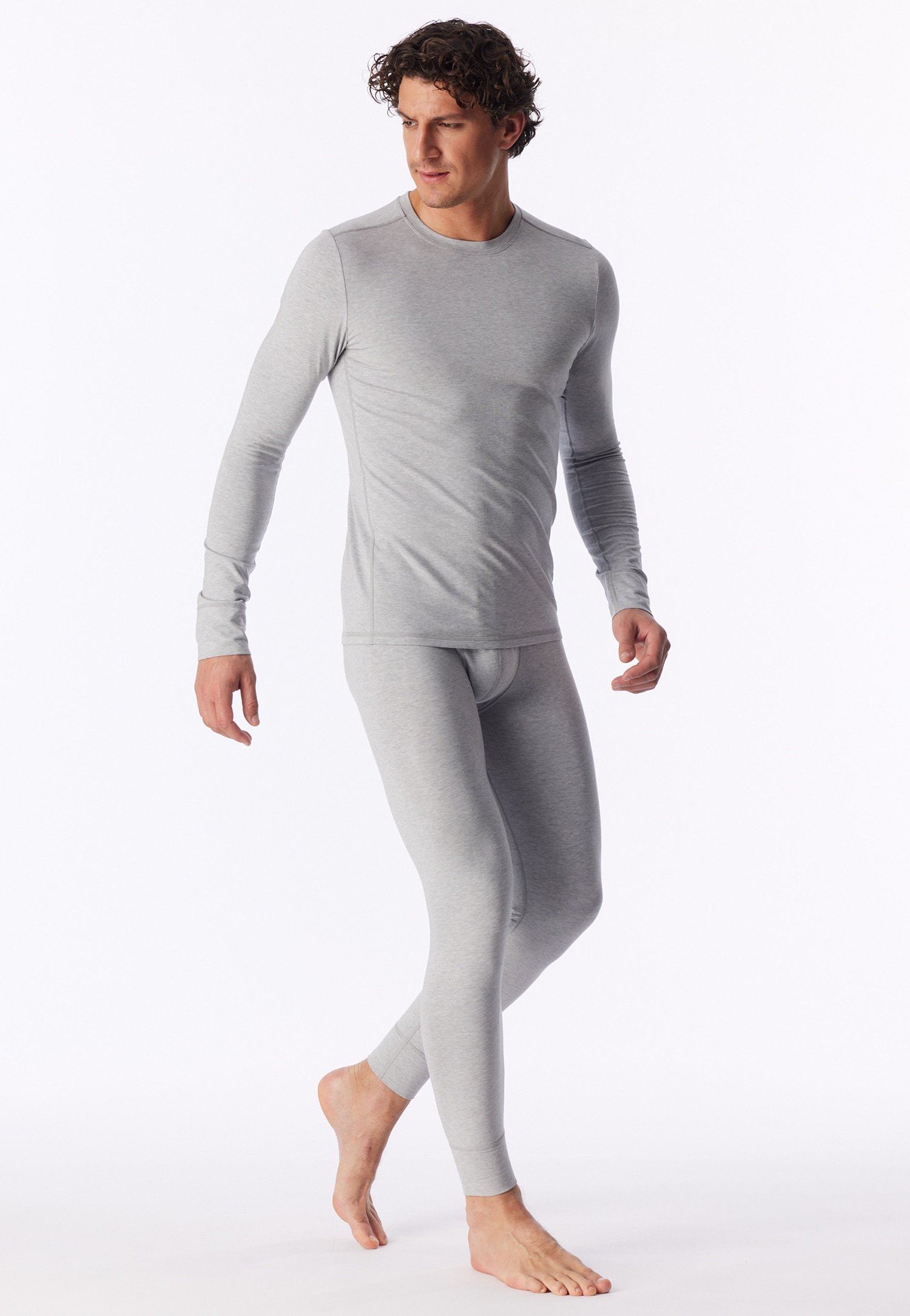 Shirt met lange mouwen, warm, grijs gemêleerd - Casual Warming 4