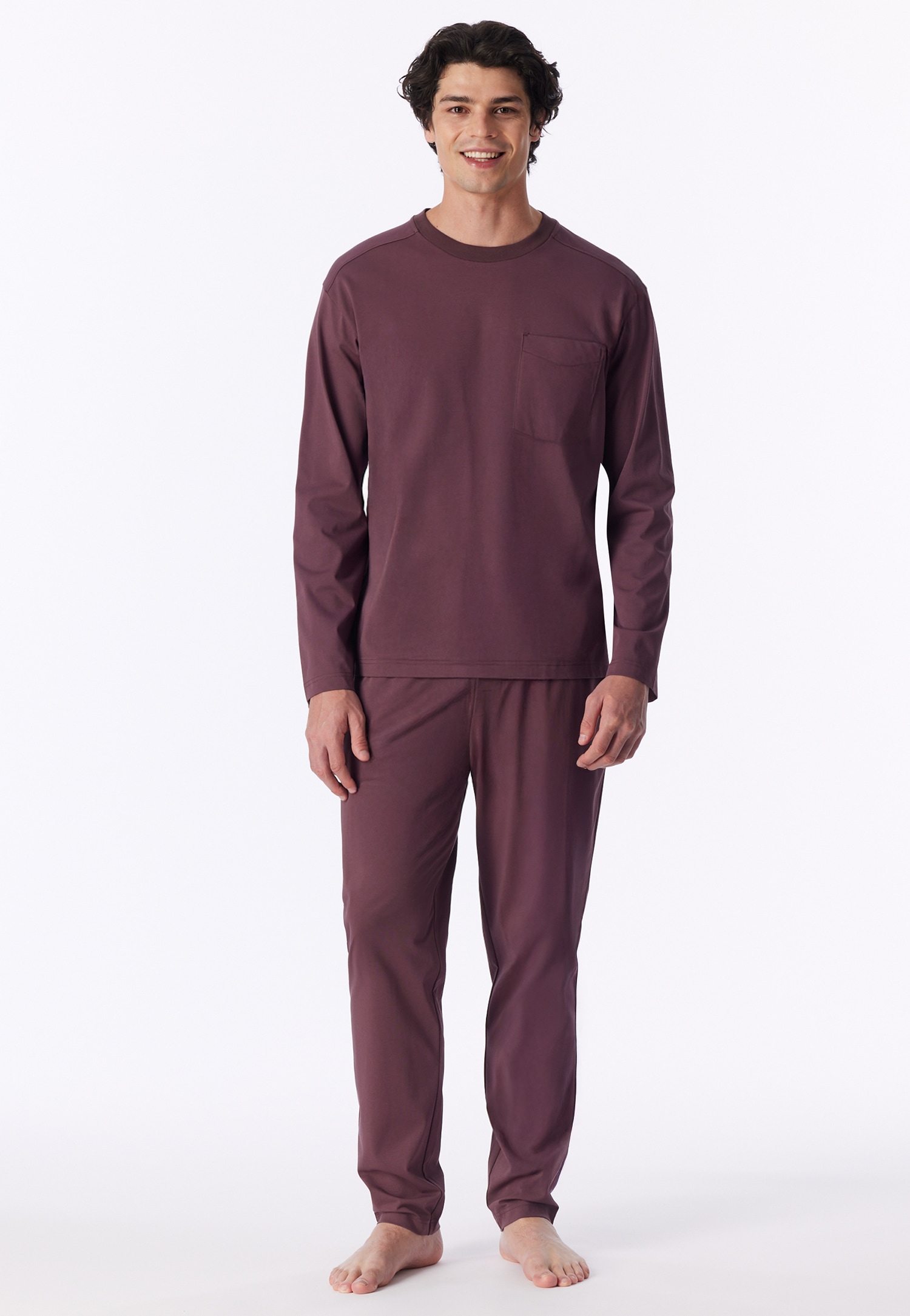 Lange oversized pyjama, cacaobruin - Modern Nightwear 50