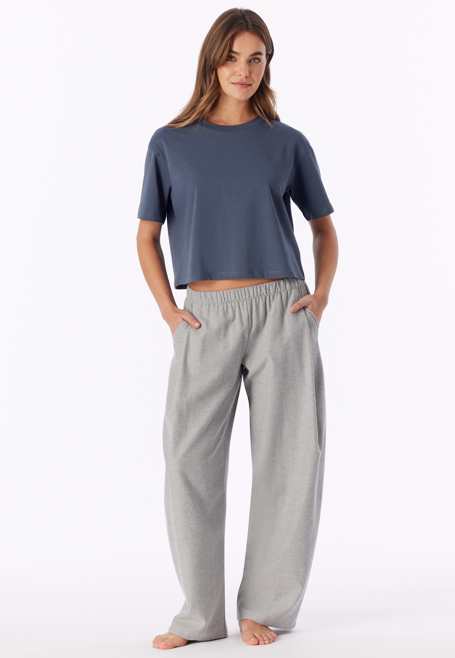 Shirt met korte mouwen, Heavy Single Jersey, blauwgrijs - Mix+ Relax 34