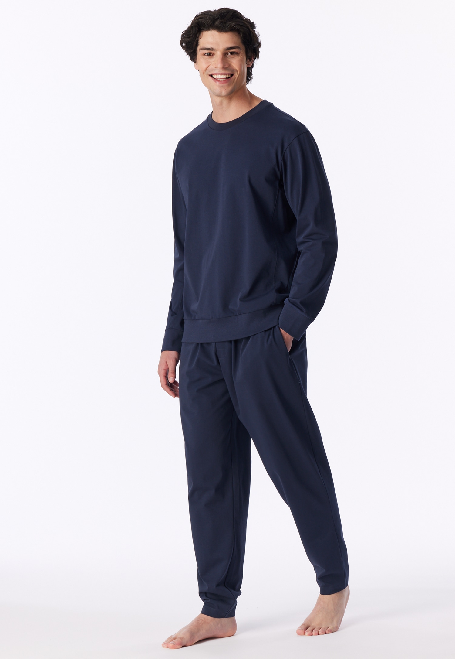 Lange oversized pyjama in deep sea blue - Modern Nightwear 48
