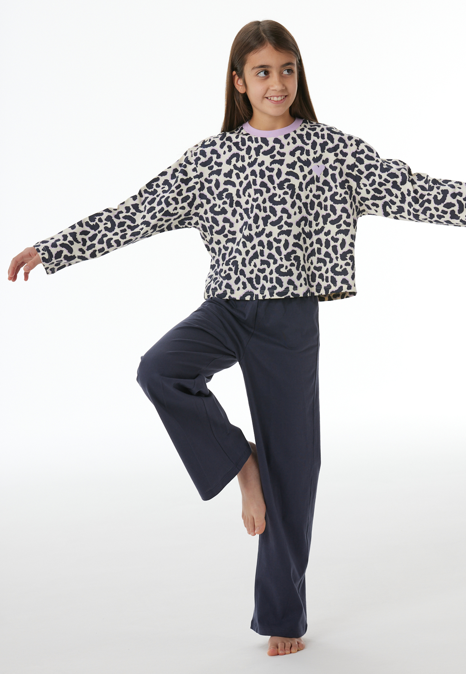 Lange pyjama met dierenprint in marshmallow - Nightwear 140