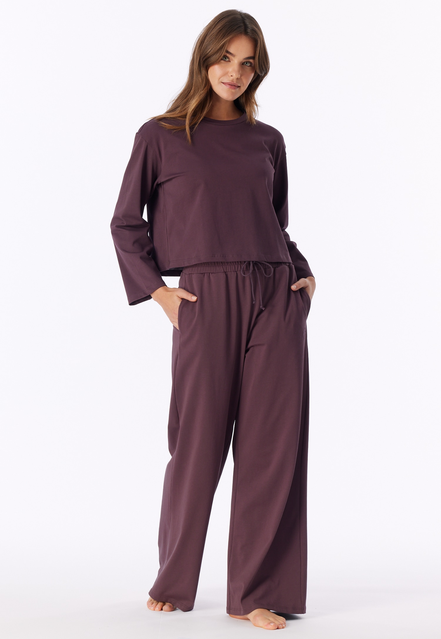 Shirt met lange mouwen, cacaobruin - Mix+ Relax 34
