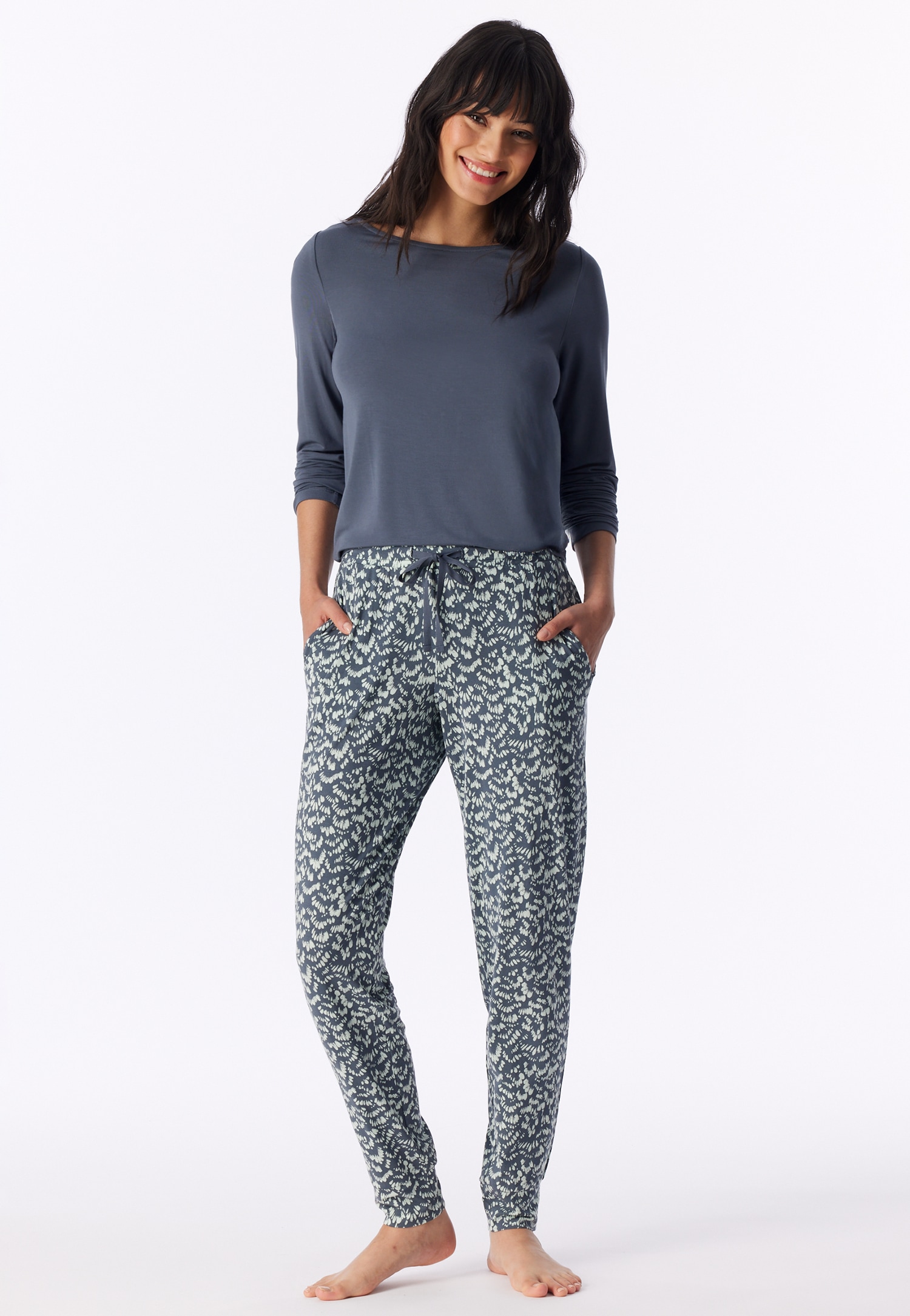 Langere broek met elastische manchetten en veren, multicolor - Mix+ Relax 34