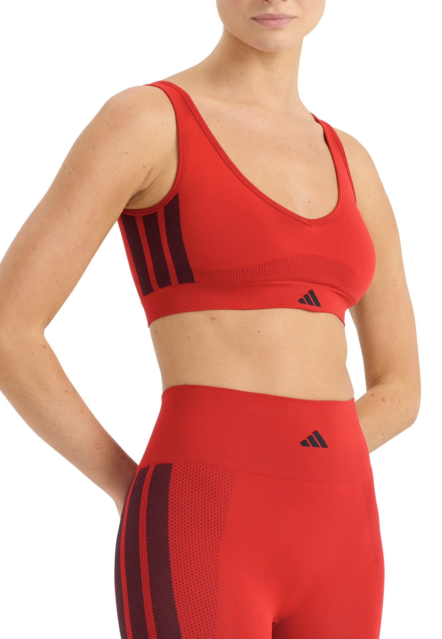 Bustier met uitneembare pads Rood en logo - ADIDAS XS