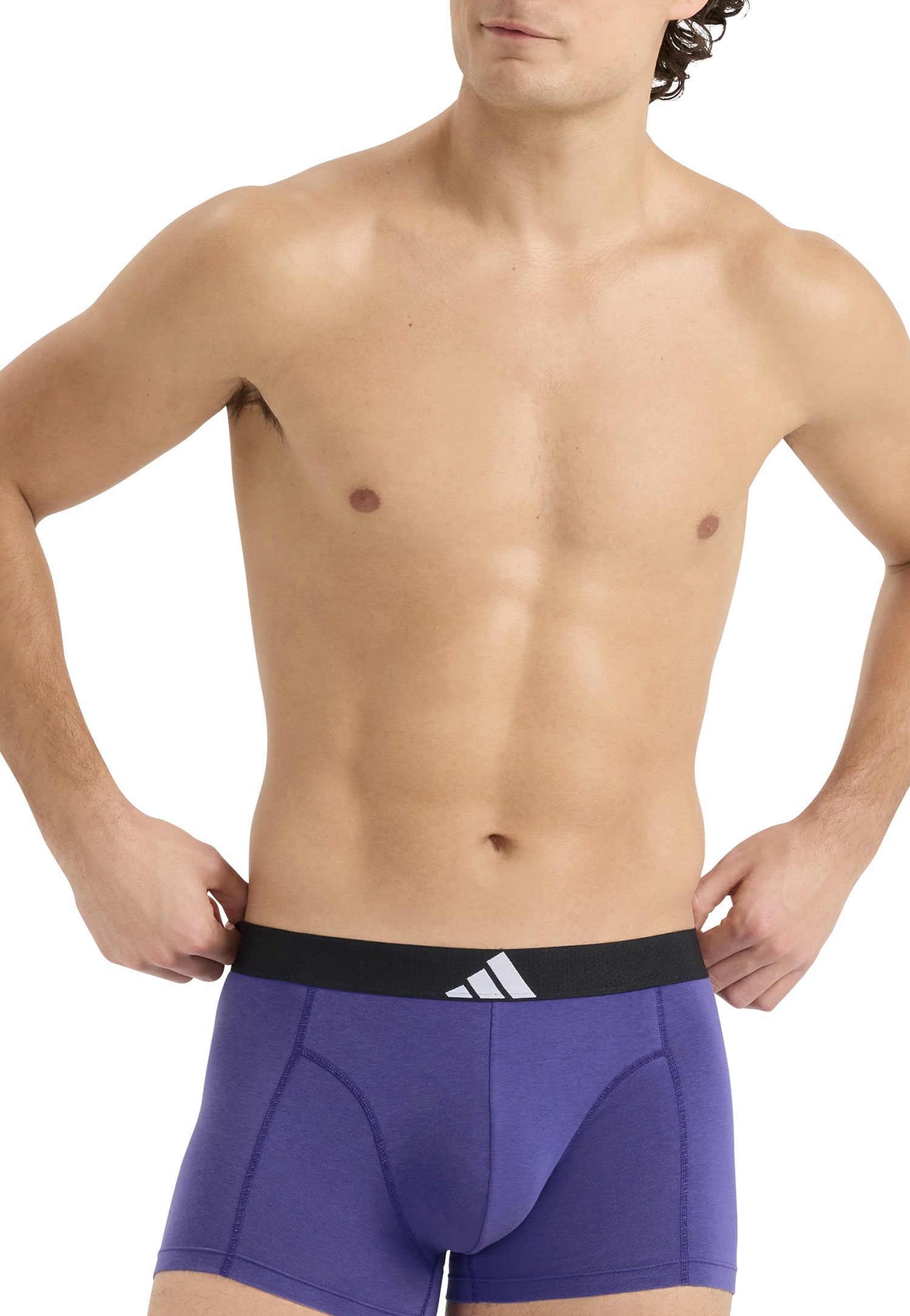 Aansluitende boxershorts 3-pack Zwart/Lila/Grijs - ADIDAS S