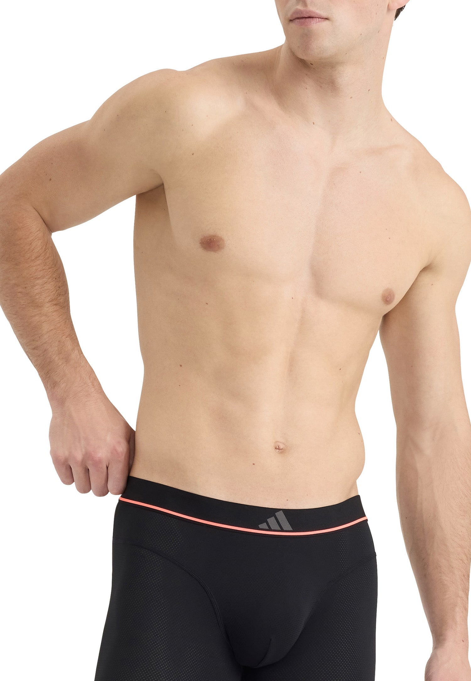 Aansluitende boxershorts lang 2-pack Zwart/Grijs/Rood - ADIDAS S