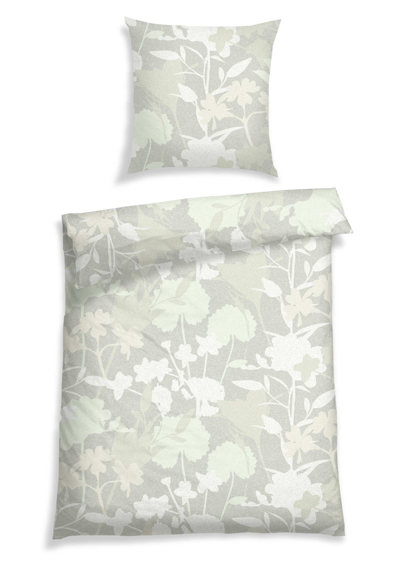 Bettwäsche 2-teilig Satin floral gemustert linde - SCHIESSER Home 155*220