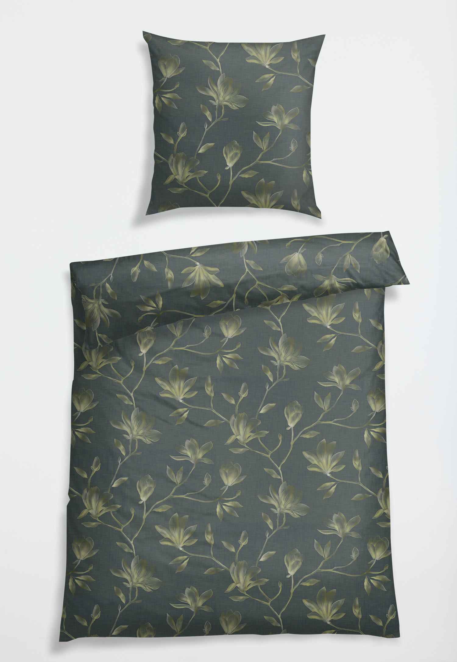 Bettwäsche 2-teilig Satin jade gemustert - SCHIESSER Home 160*210