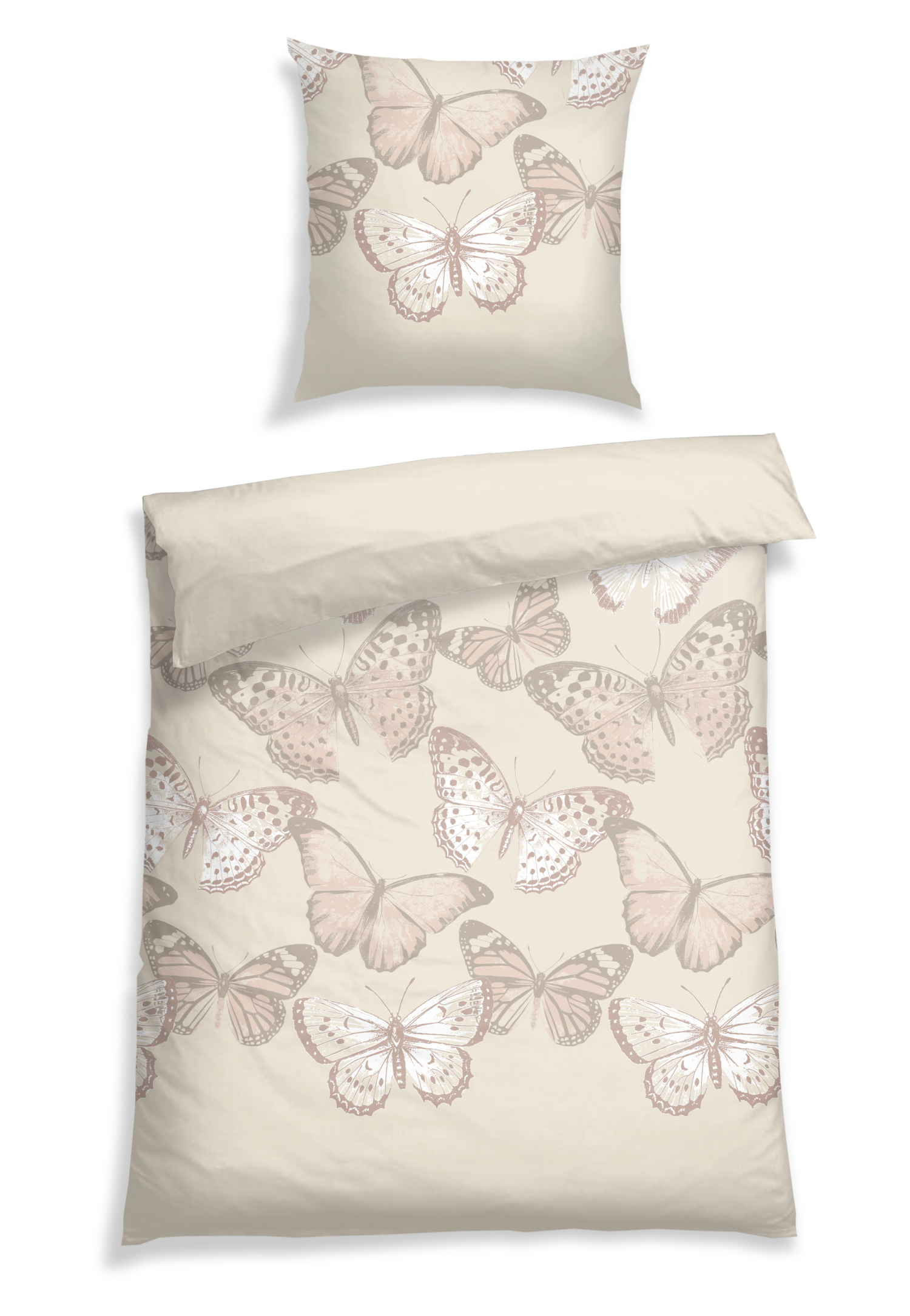 Bettwäsche Renforcé Schmetterlinge creme - SCHIESSER Home 135*200