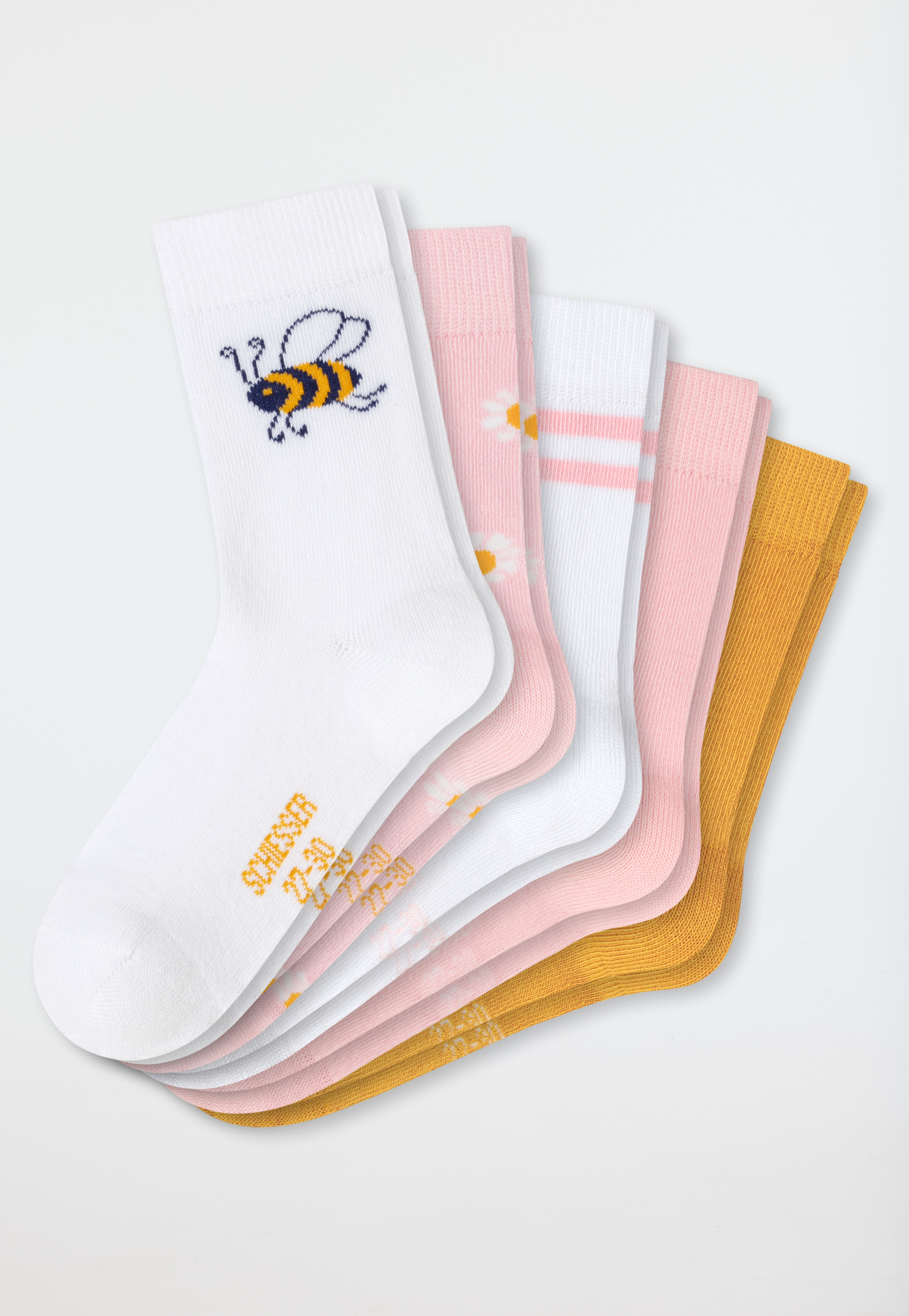 Meisjes sokken 5-pack bloemen en bijen veelkleurig - Bee 19/22