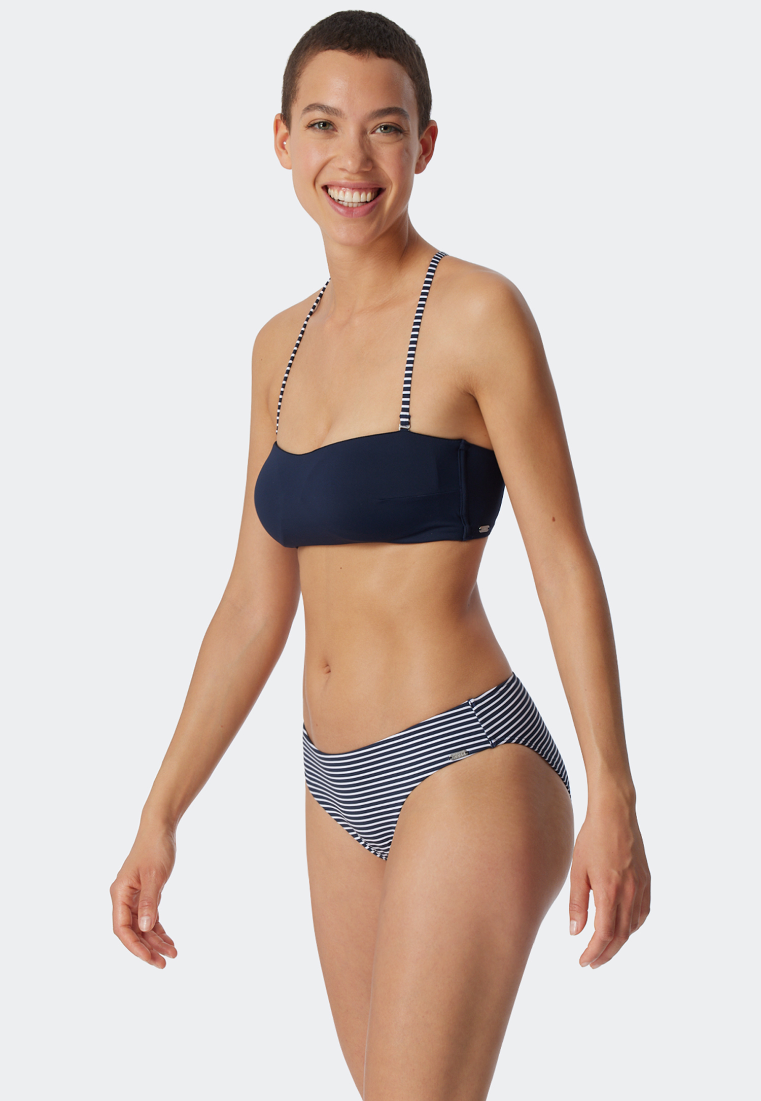 Mini-Bikinislip Streifen dunkelblau - Mix & Match Reflections XL