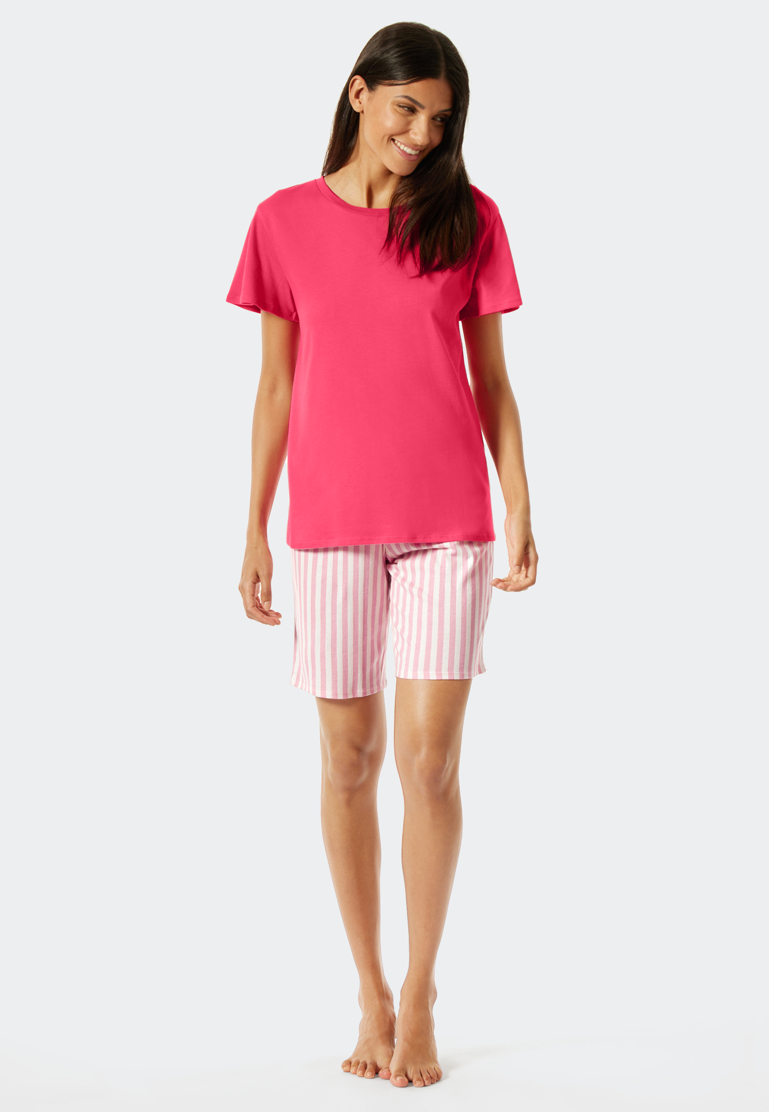 Pyjama kort Tencel roze  Pure Stripes 50