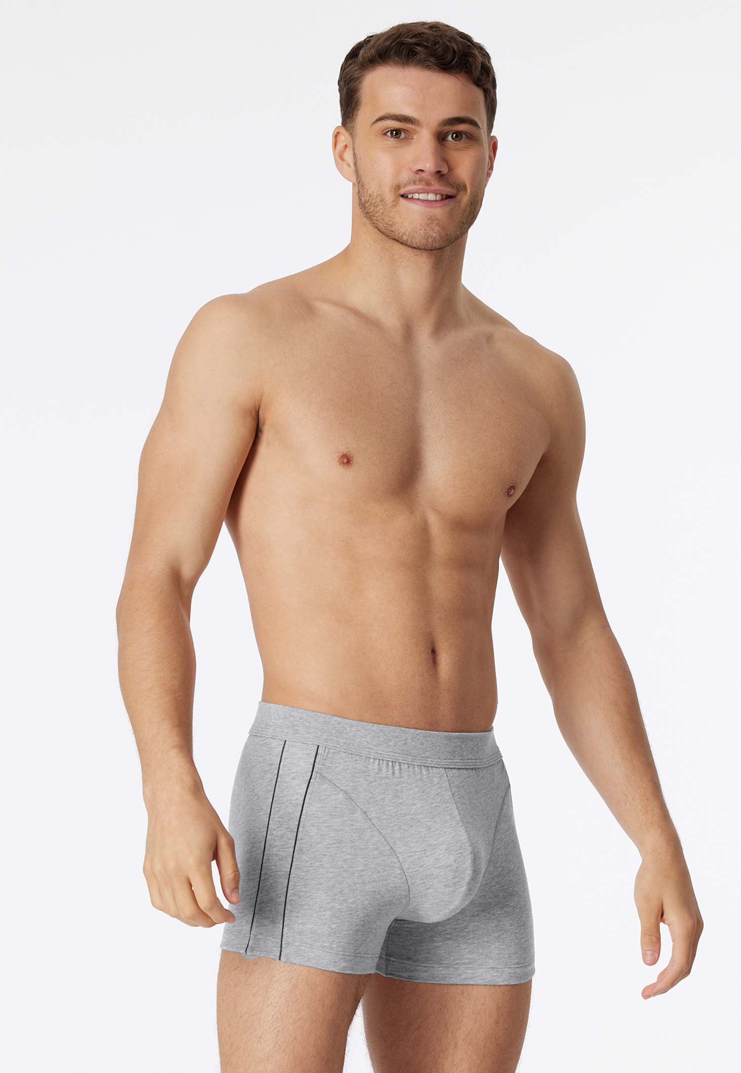 Schiesser Shorts Organic Cotton grau meliert - Comfort Fit für Herren