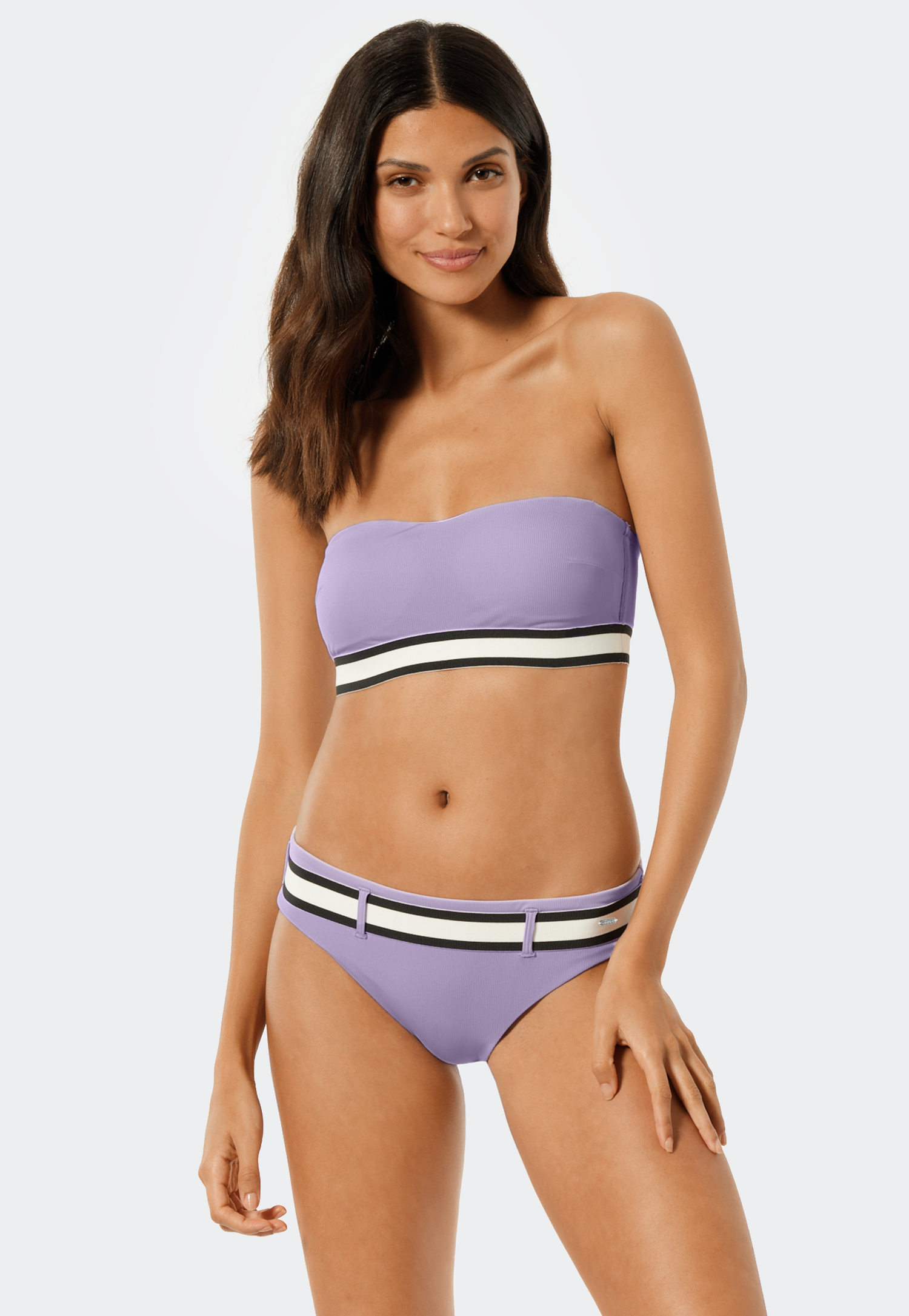 Schiesser Bandeau Bikini Top gepadded variable Träger lila - California Dream für Damen
