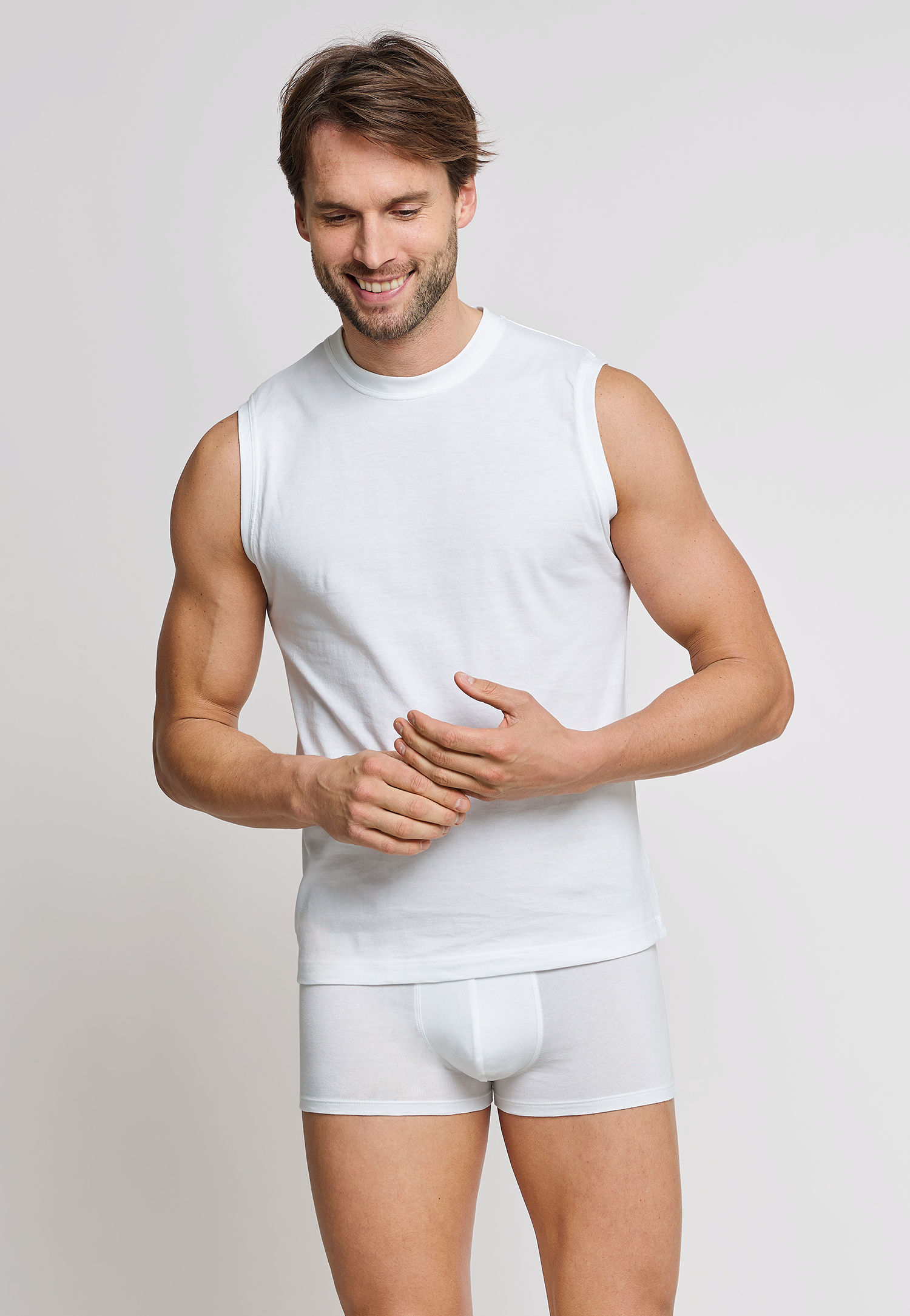 Schiesser Shirt ärmellos 2er-Pack Muscle Shirt weiß - Essentials für Herren