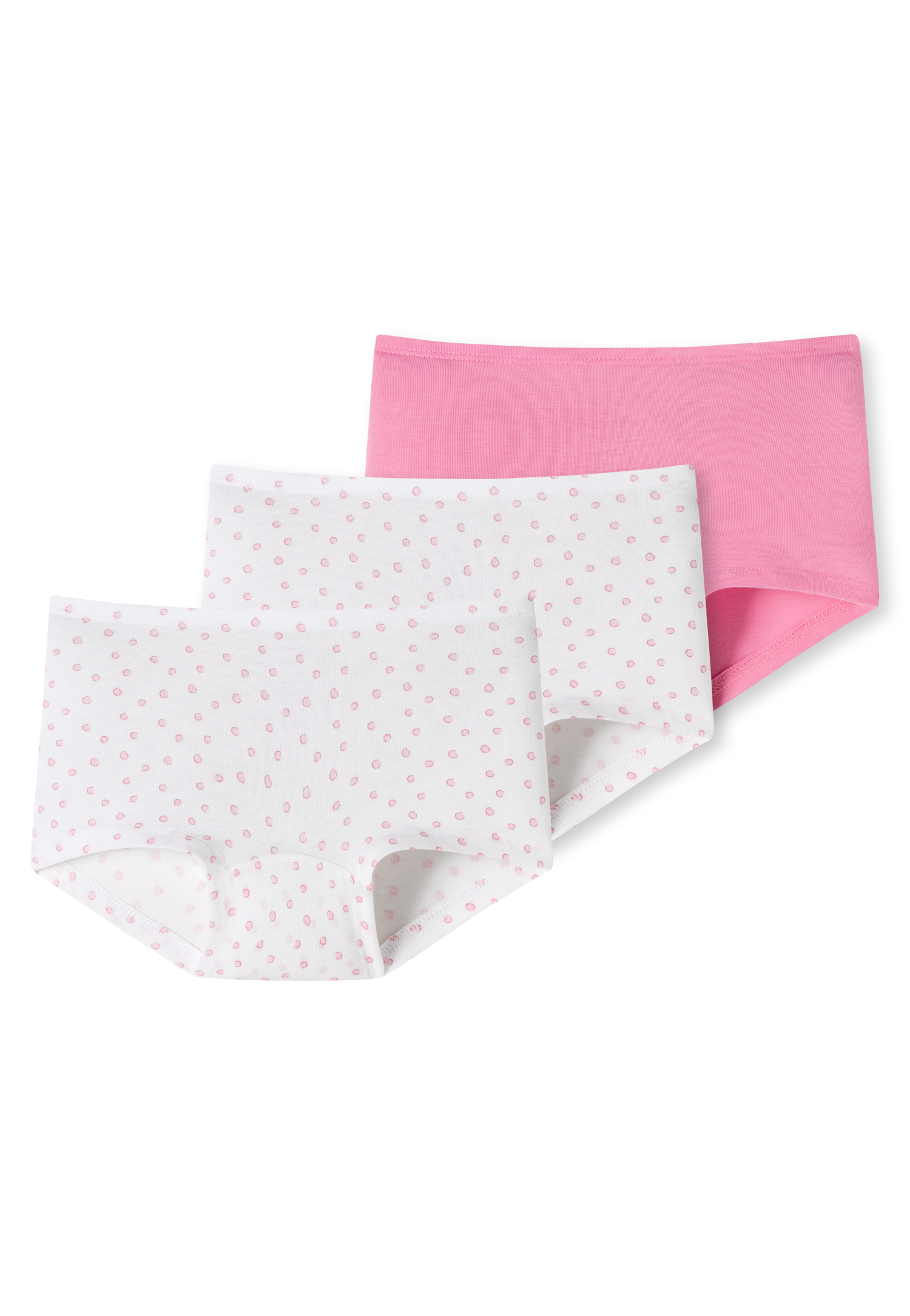 Schiesser Shorts 3er-Pack Organic Punkte weiß/rosa - 95/5 für Mädchen