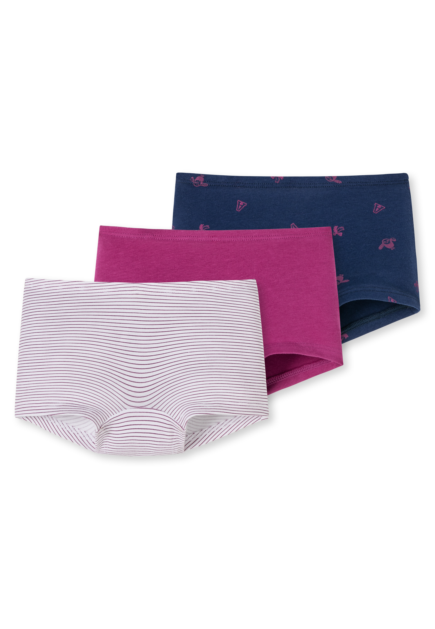 Schiesser Shorts 3er-Pack Organic Cotton Softbund College Buchstaben mehrfarbig - 95/5 für Mädchen