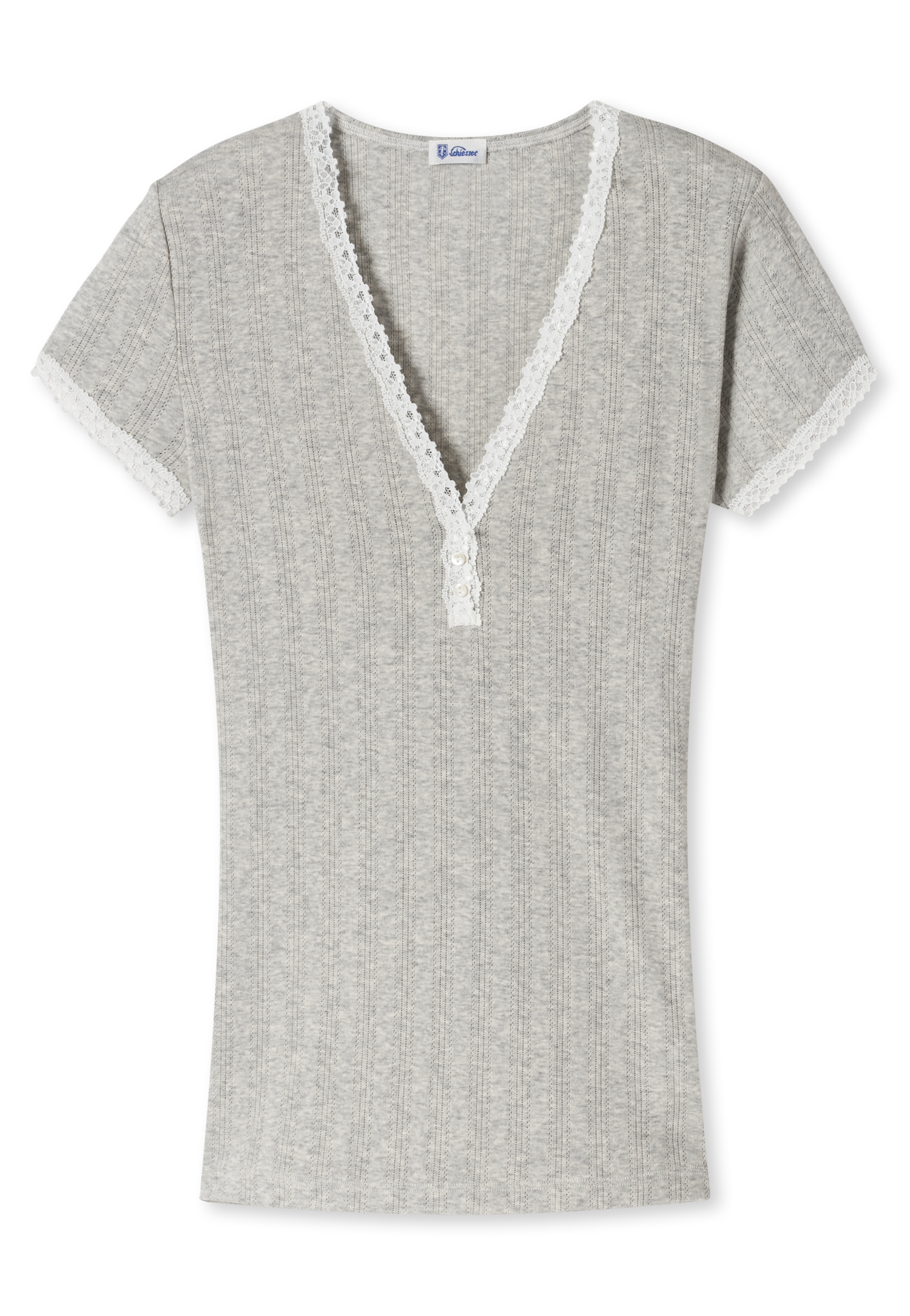 Schiesser Shirt kurzarm grau meliert - Revival Agathe für Damen