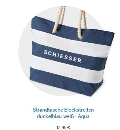 Beach bag, block stripes, dark blue-white-aqua