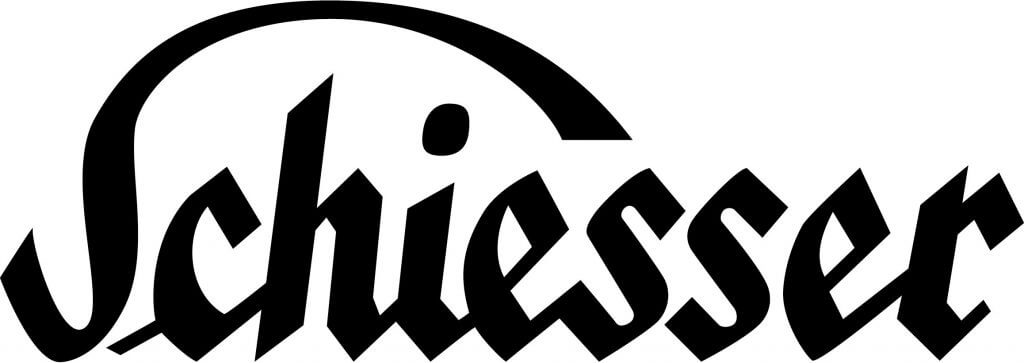 historisches Schiesser Logo mit schwarzem Schriftzug