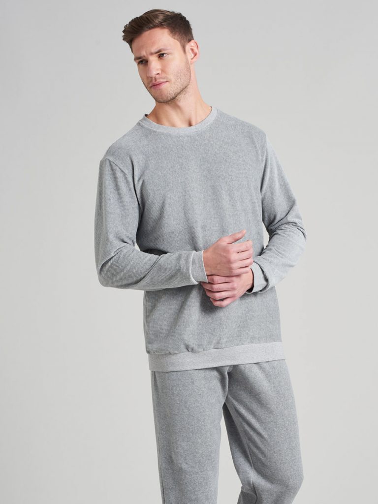 Nicki Schlafanzug grau-meliert - Warming Nightwear SCHIESSER
